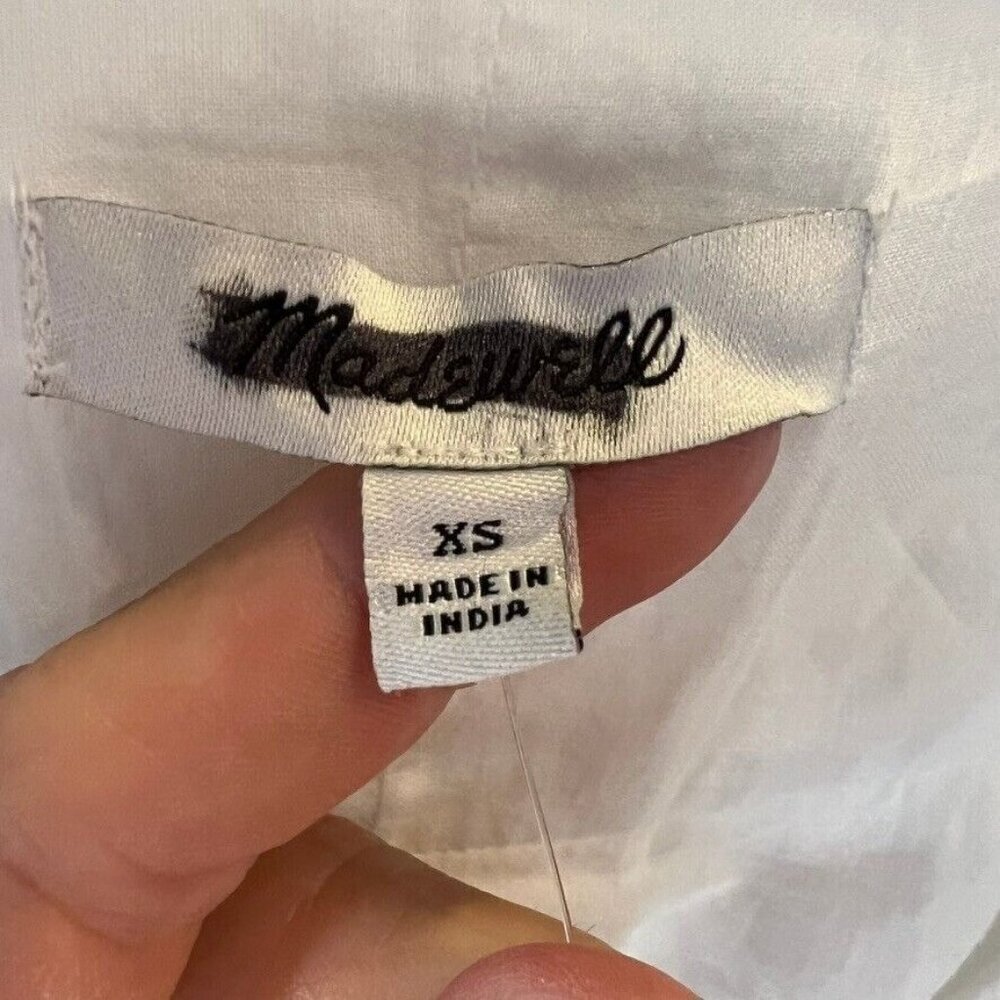 Madewell $110 V-Neck Mini Shirtdress in White Size XS NP093 - Picture 8 of 8